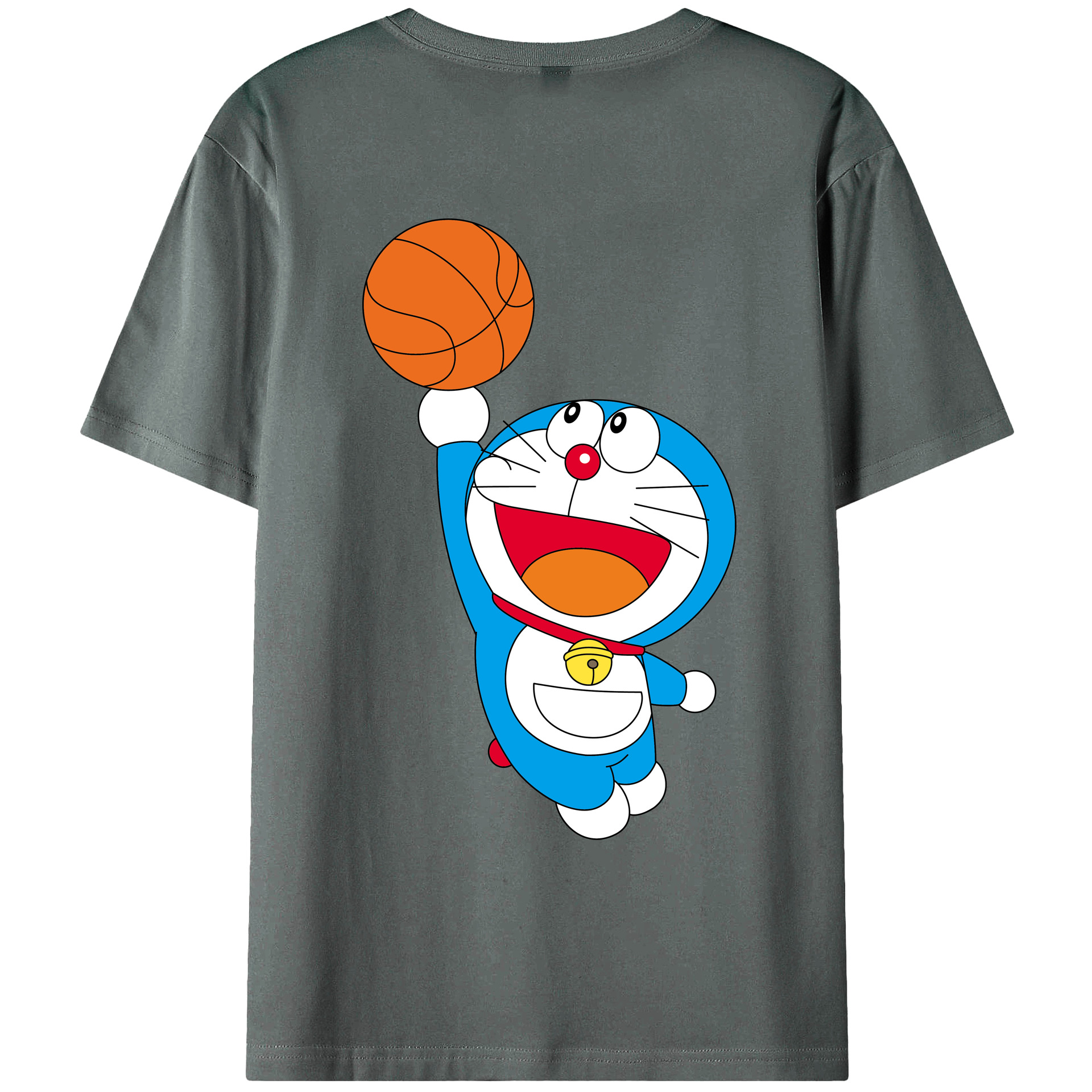（画像用） ドラえもん Doraemon 綿100％ メンズ半袖Tシャツ（バックプリント） 通気性